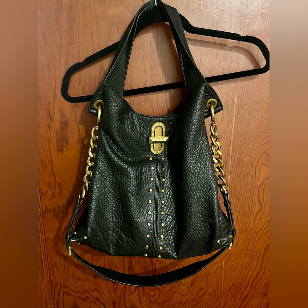 Michael Kors Black Leather Tote Bag Uptown Astor Legacy